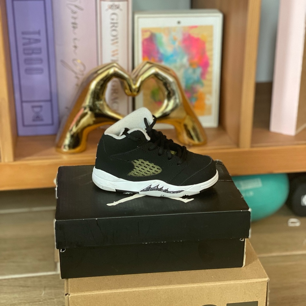Jordan Kids Black and White Sneakers